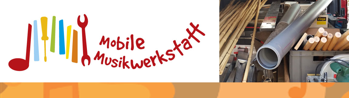 Das Logo der Werkstatt: Bunte Noten und Klaviertasten, dazwischen ein Schraubenzieher und ein Maulschlüssel